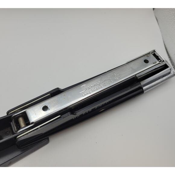 Vintage Swingline 333 Stapler Mid Century Black Long Island NY Ronnie Bag Co - Picture 15 of 16
